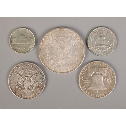 356 - A small collection of American coinage, to include 1881 dollar.