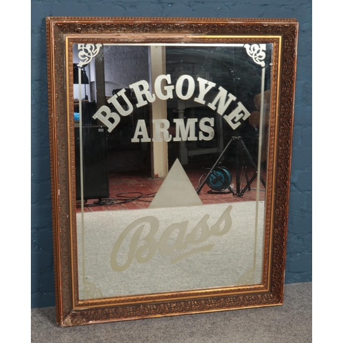 306 - A large framed pub advertising mirror for Bass. From the Burgoyne Arms, Sheffield. Height: 105cm, Wi... 