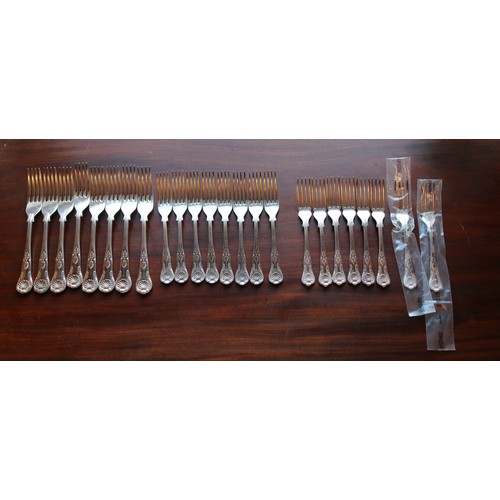 68 - A collection of George Butler silver plated kings pattern cutlery.