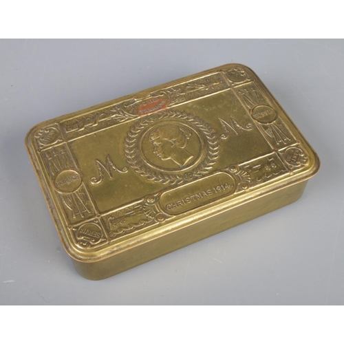 85 - A WW1 brass Christmas 1914 tin.