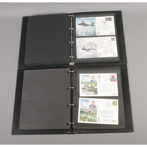 164 - Two albums containing RAF flown covers including several signed and multi-signed examples. Approx. 8... 