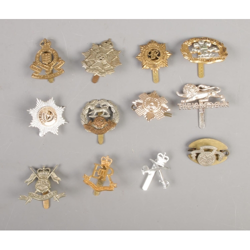 202 - A quantity of military cap badges including The Border Regiment, South Lancashire, The Cheshire Regi... 