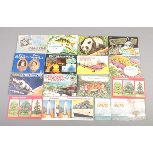 205 - Seventeen Brooke Bond and PG tips picture card albums. Mostly unused.