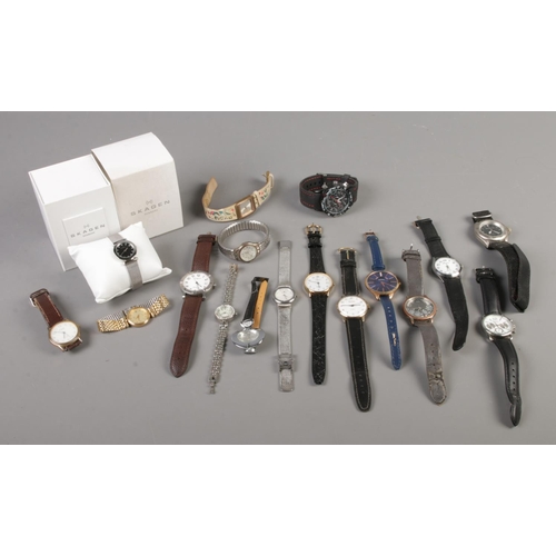 34 - A quantity of mens and ladies wristwatches. To include examples from Rotary, Accurist and Skagen.