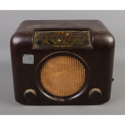 44 - A vintage Bush bakelite radio. Serial No 73/99211.