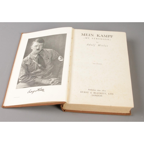54 - A Library Edition 1938 Hardback copy of Adolf Hitler, My Struggle (Mein Kampf).