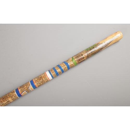 87 - A hand painted walking stick depicting the history of Chesterfield Football Club.