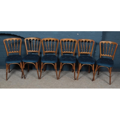 536 - A set of six gilt wood upholstered function chairs.