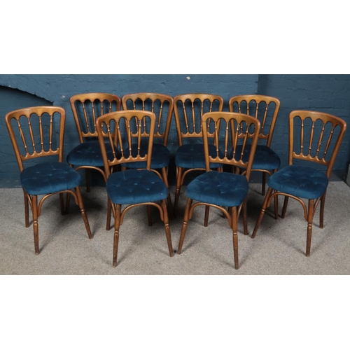 539 - A set of eight gilt wood upholstered function chairs.