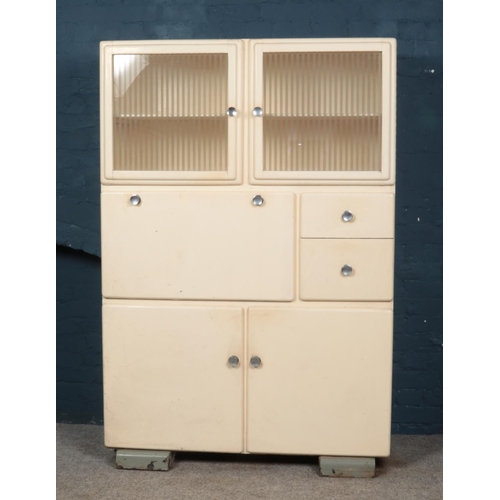 548 - A 1960s painted kitchen utility cabinet. (182cm x 122cm)