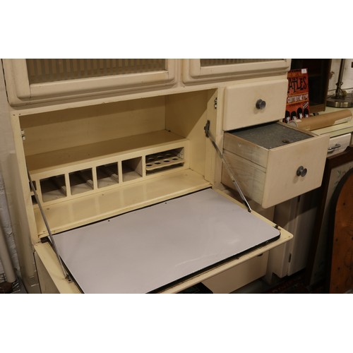 548 - A 1960s painted kitchen utility cabinet. (182cm x 122cm)