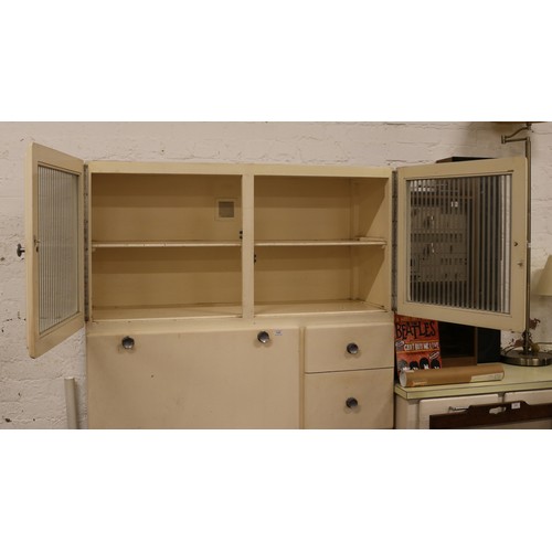 548 - A 1960s painted kitchen utility cabinet. (182cm x 122cm)