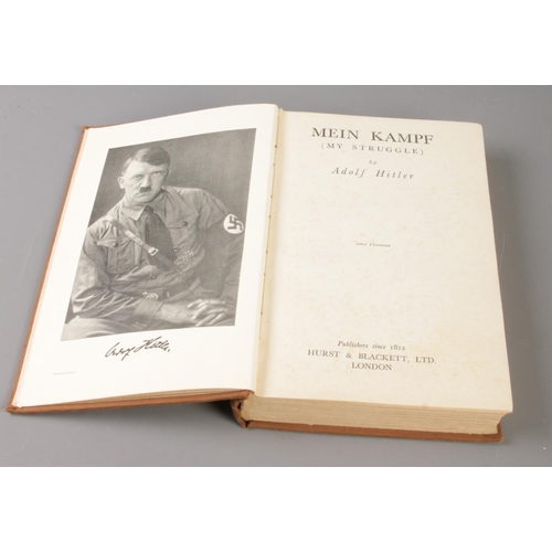 167 - A Library Edition 1938 Hardback copy of Adolf Hitler, My Struggle (Mein Kampf).