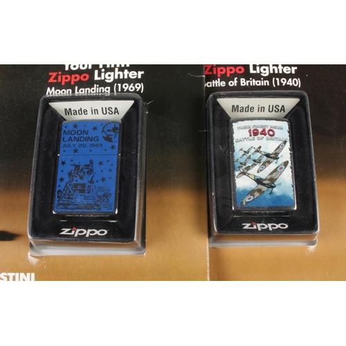 109 - Four Zippo Collection magazines with lighters, all still sealed. Includes editions 4: Battle of Brit... 