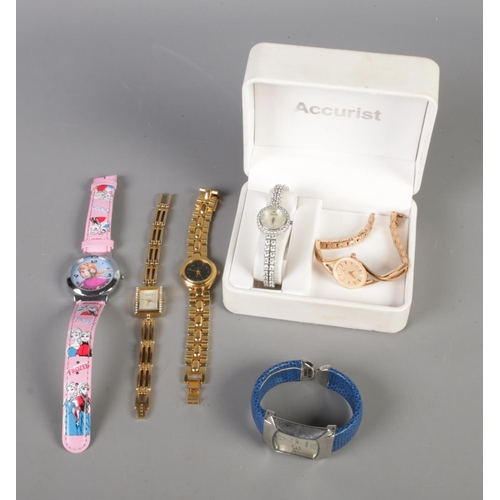 142 - A collection of wristwatches including two ladies Accurist, novelty Frozen, Next and Terner examples... 