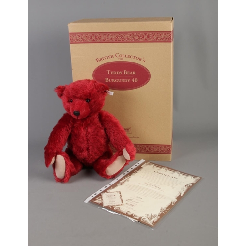 2 - A boxed Steiff Burgundy 40 jointed bear with growler. No. 00398. Complete with original certificate ... 