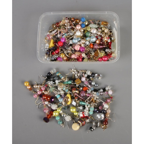 57 - An extremely large quantity of beaded costume jewellery earrings. Some glass examples also included.