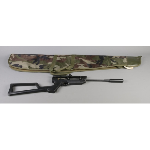 67 - A Crossman 22550B Airgun with Rosman 4x15 telescopic sight. Also includes Nitehawk camo carry bag. C... 