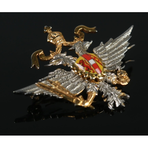 459 - A two-tone 9ct Gold brooch depicting the Habsburg Crest from the Austrian Empire. Hallmarked for Bir... 