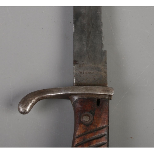 479 - A German WWI Solingen serrated 'Butcher' bayonet with scabbard. CAN NOT POST OVERSEAS.