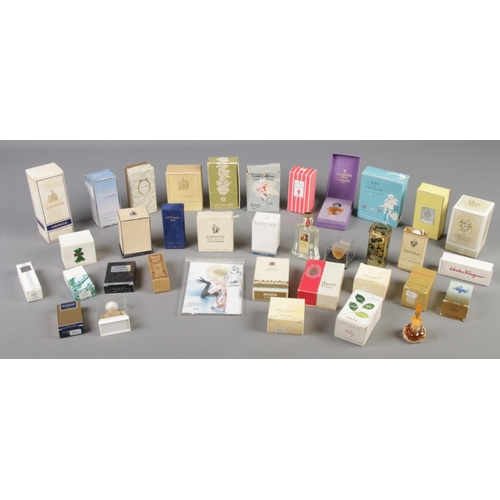 15 - A box of perfume miniatures. Includes Yardley, Goya, etc.