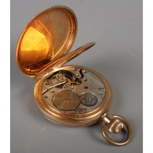 398 - A yellow metal Thos Russell & Son full hunter pocket watch.