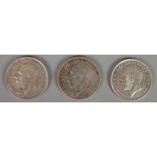 431 - Three white metal half crowns. Includes 1934, 1935 and 1936.