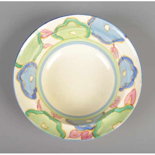 11 - A Wilkinson Ltd Clarice Cliff dessert bowl decorated in the Blue Chintz design. Diameter 16cm.