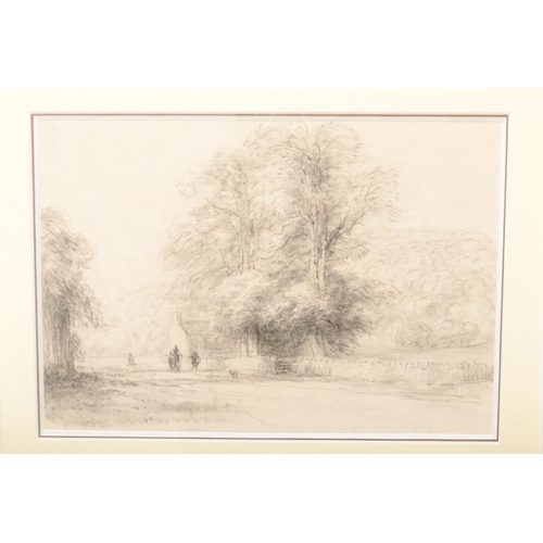 104 - David Cox (1783-1859), a gilt framed charcoal drawing, From The Inn At Bolton Bridge. Described belo... 