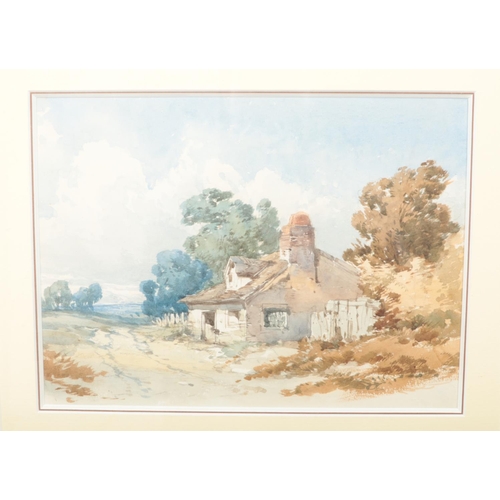 114 - William Callow (1812-1908), a gilt framed watercolour, landscape scene with a cottage. Bearing Colna... 