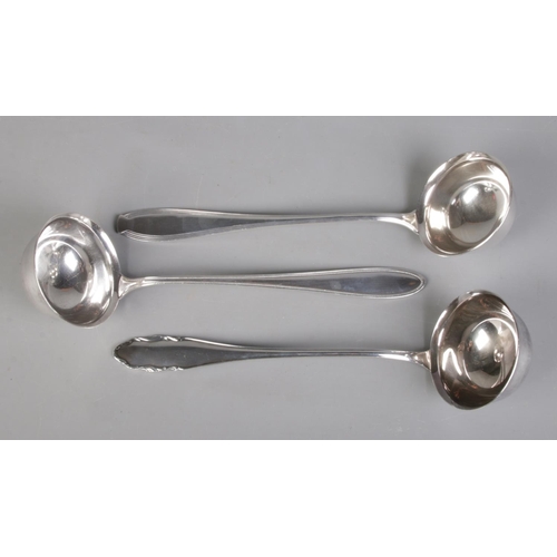 33 - Three large WMF silver plated ladles.