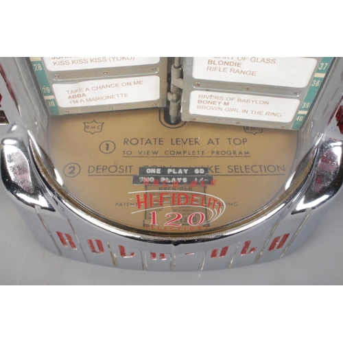 229 - A 1950's Hi-Fidelity Rock-Ola 120 chrome wall mounted jukebox.