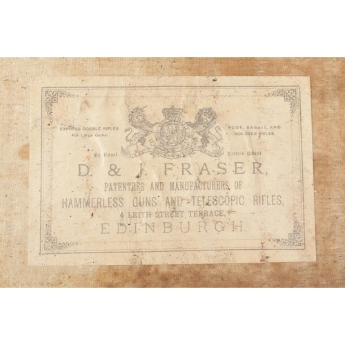 242 - A good quality 19th century leather cartridge case, bearing label for D & J Fraser.