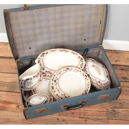 306 - A suitcase containing a collection of Wedgwood Etruria dinnerwares. Includes tureens, gravy boat, pl... 