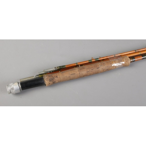 350 - A Hardy's four piece split cane fishing rod.