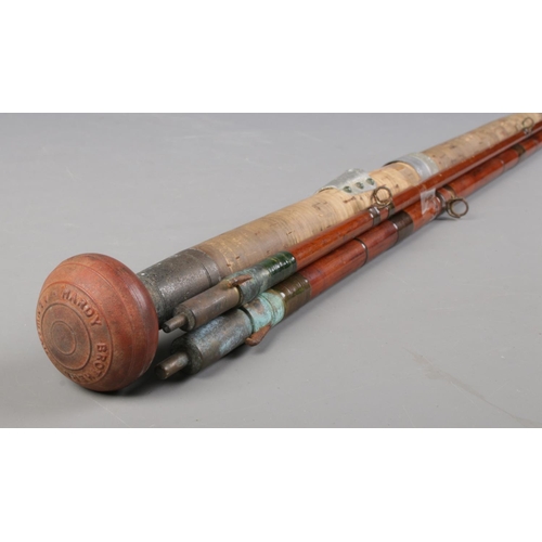 351 - A Hardy Brothers three piece fishing rod.