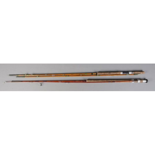 352 - A Gordons of Worksop fishing rod along with a three piece split cane rod.