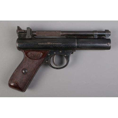 480 - A Webley Premier 0.22cal air pistol, stamped 847 to the body. CANNOT POST OVERSEAS