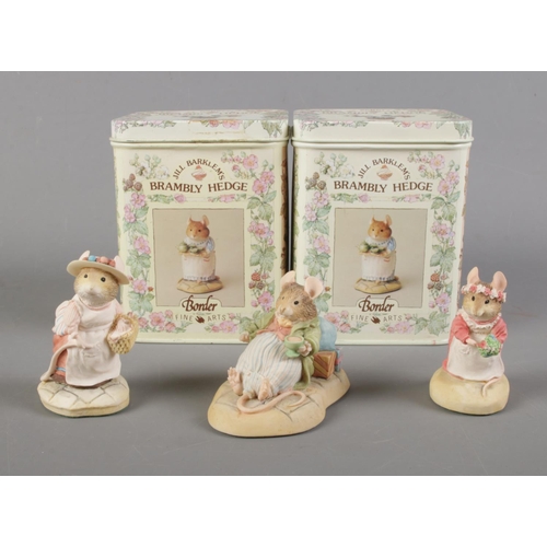 138 - Three Brambly Hedge Border Fine Arts figures, BH14 Bridesmaid, BH2 Lady Woodmouse and BH38 Basil Rec... 