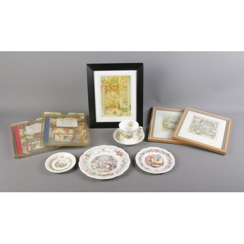 139 - A collection of Brambly Hedge including Royal Doulton Spring teacup and assorted plates, Collins Aut... 