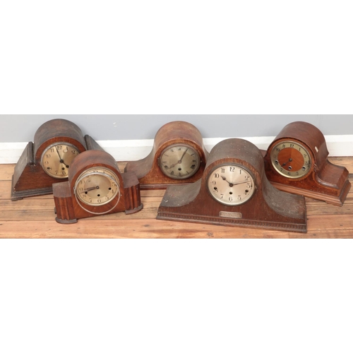 287 - Five mantel clocks. Including Art Deco examples, etc.