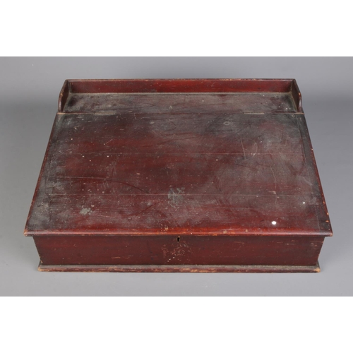 342 - A hardwood table top writing slope. Approx. dimensions 55cm x 42cm.