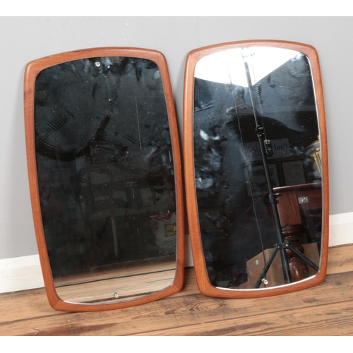 357 - A pair of vintage rectangular wall mirrors.