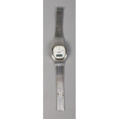 453 - A mens Bulova Combination wrist watch.