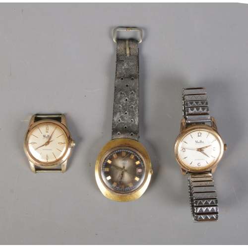 456 - Three gents automatic wristwatches including two MuDu Doublematic and one Curtis example.