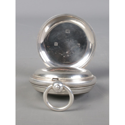 464 - A silver E.Wise pocket watch, hallmarked Birmingham 1905.