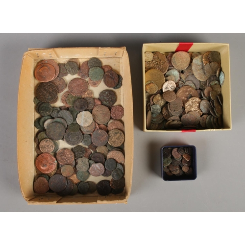 131 - A quantity of metal detector finds. Including Roman coins, etc.