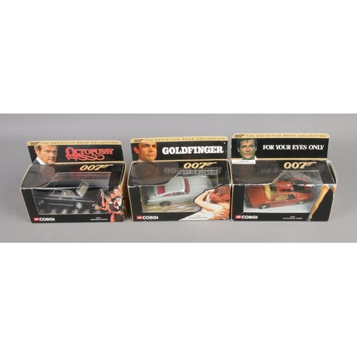 118 - Three boxed diecast Corgi vehicles from the 007: The Definitive Bond Collection. To include For Your... 