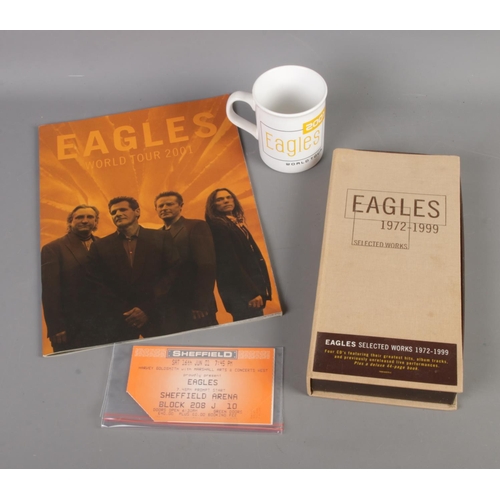 147 - A collection of Eagles memorabilia mostly in relation to the 2001 World Tour including program, Shef... 