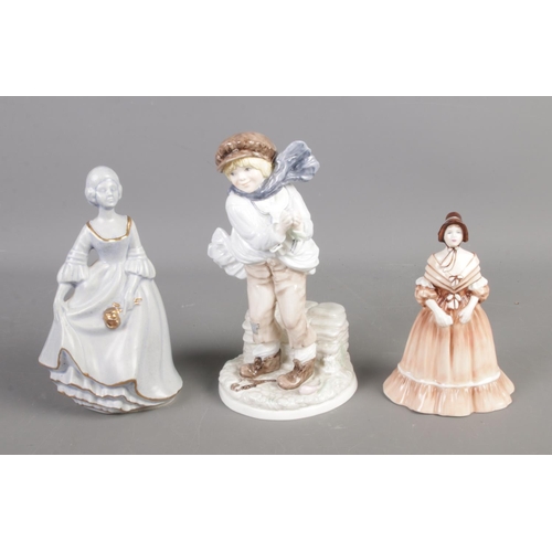 177 - Two Coalport figures including limited edition The Boy (2800), Hannah and one other figure.